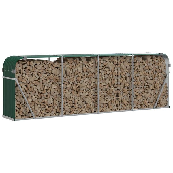 Grüner Holzkorb aus verzinktem Stahl