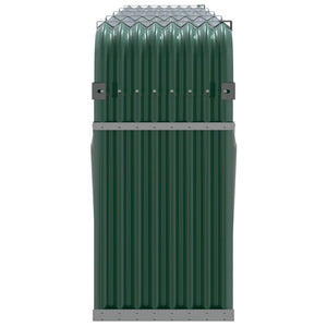 Grüner Holzkorb aus verzinktem Stahl