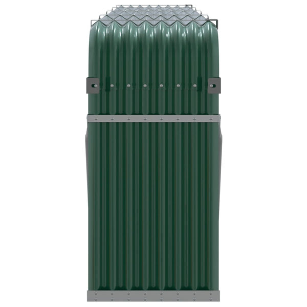 Grüner Holzkorb aus verzinktem Stahl