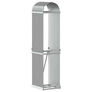 vidaXL Range-bûches gris clair 40x45x170 cm acier galvanisé