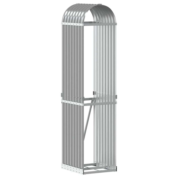 vidaXL Range-bûches gris clair 40x45x170 cm acier galvanisé