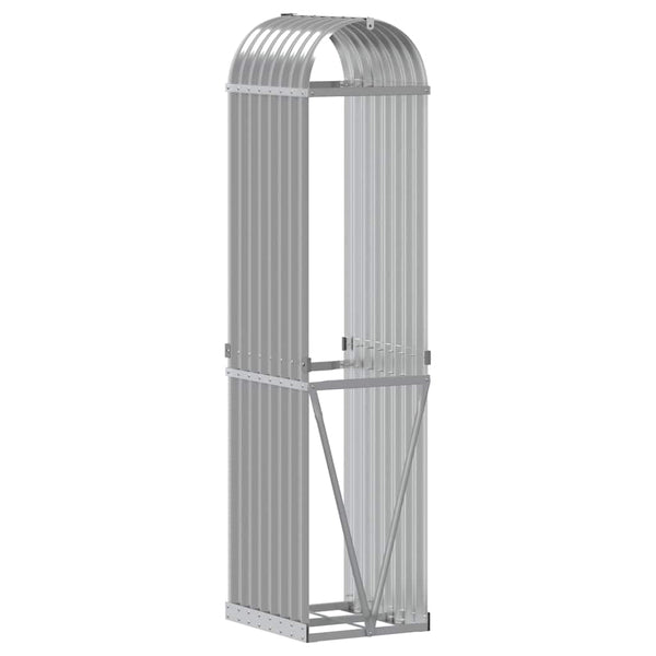 vidaXL Range-bûches gris clair 40x45x170 cm acier galvanisé