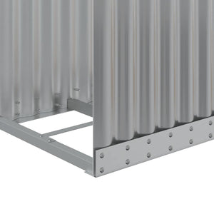 vidaXL Range-bûches gris clair 40x45x170 cm acier galvanisé