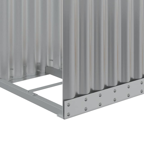 vidaXL Range-bûches gris clair 40x45x170 cm acier galvanisé