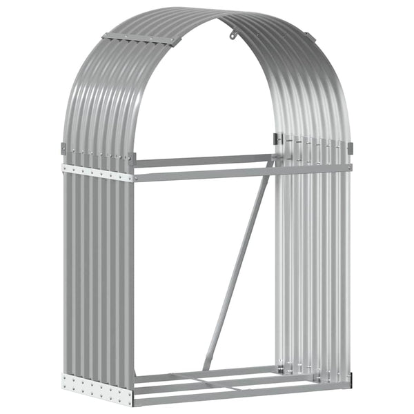 vidaXL Bûcher gris clair 80x45x120 cm Acier galvanisé