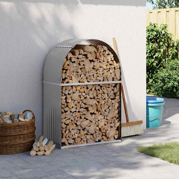 vidaXL Bûcher gris clair 80x45x120 cm Acier galvanisé