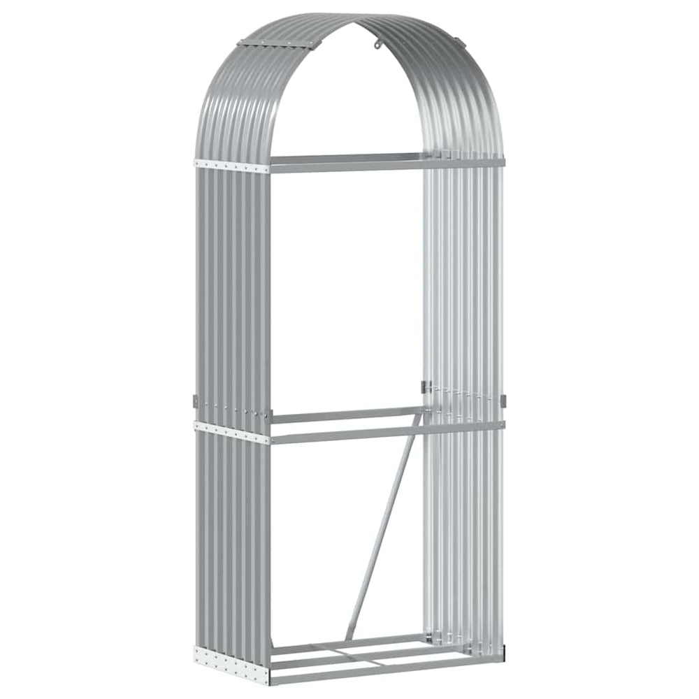 Kaminholzregal Hellgrau Verzinkt 80x45x190cm