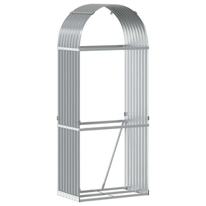 Kaminholzregal Hellgrau Verzinkt 80x45x190cm