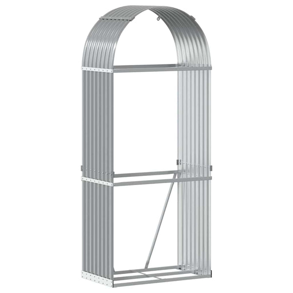 Kaminholzregal Hellgrau Verzinkt 80x45x190cm