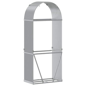 Kaminholzregal Hellgrau Verzinkt 80x45x190cm