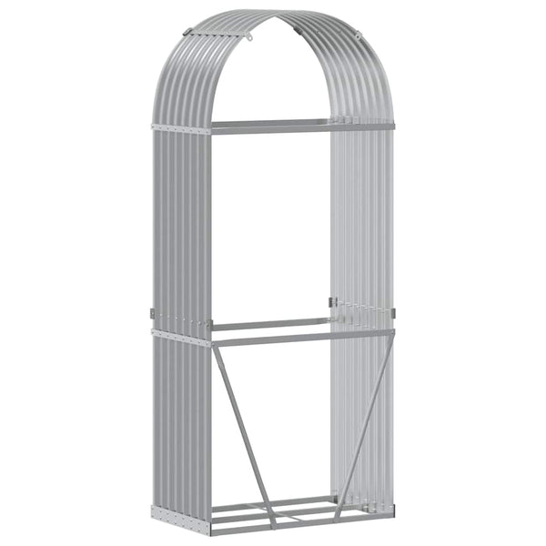 Kaminholzregal Hellgrau Verzinkt 80x45x190cm