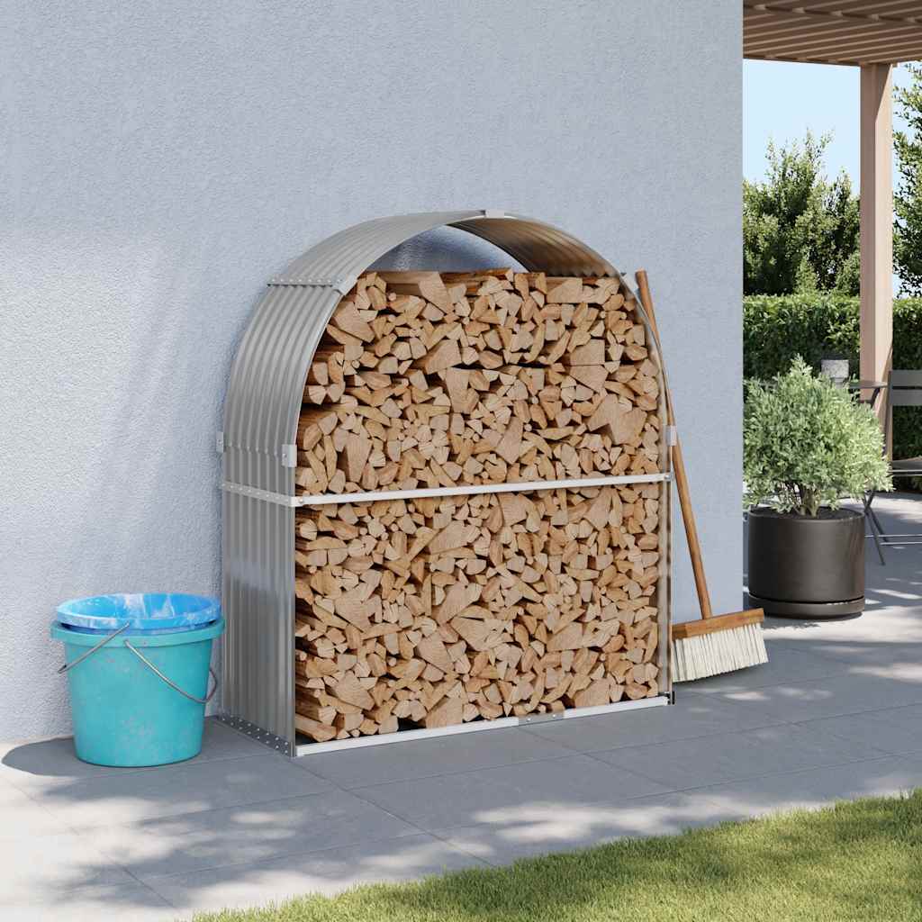 Kaminholzregal Hellgrau 120x45x140cm