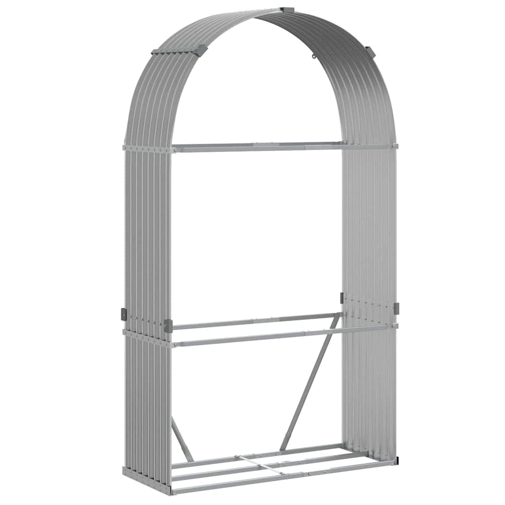 Kaminholzregal Hellgrau Verzinkt 120x45x210cm
