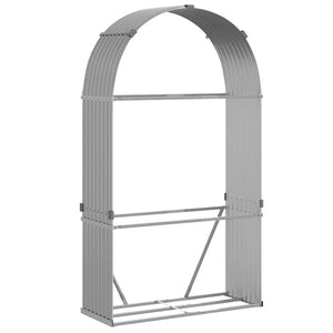 Kaminholzregal Hellgrau Verzinkt 120x45x210cm