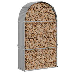 Kaminholzregal Hellgrau Verzinkt 120x45x210cm