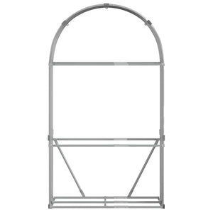 Kaminholzregal Hellgrau Verzinkt 120x45x210cm