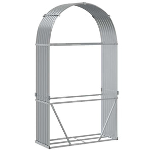 Kaminholzregal Hellgrau Verzinkt 120x45x210cm