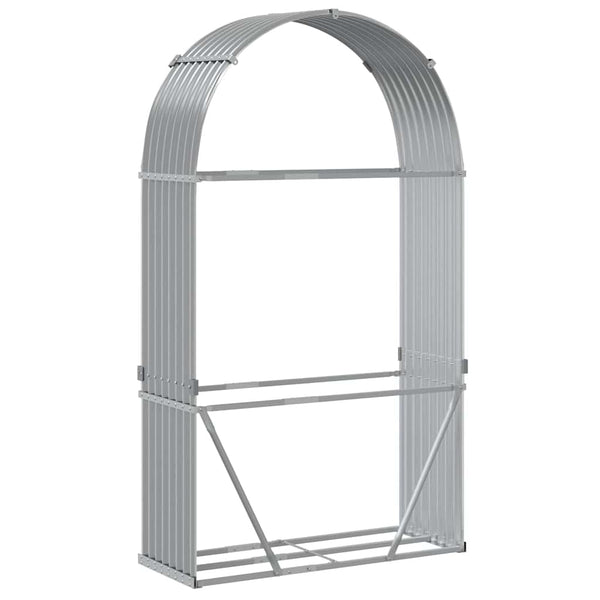 Kaminholzregal Hellgrau Verzinkt 120x45x210cm
