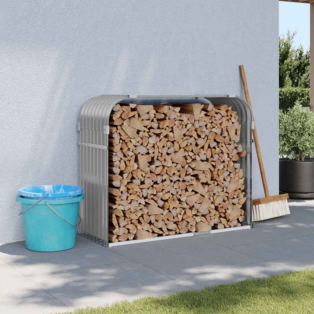 Kaminholzregal Hellgrau Verzinkt 120x100cm