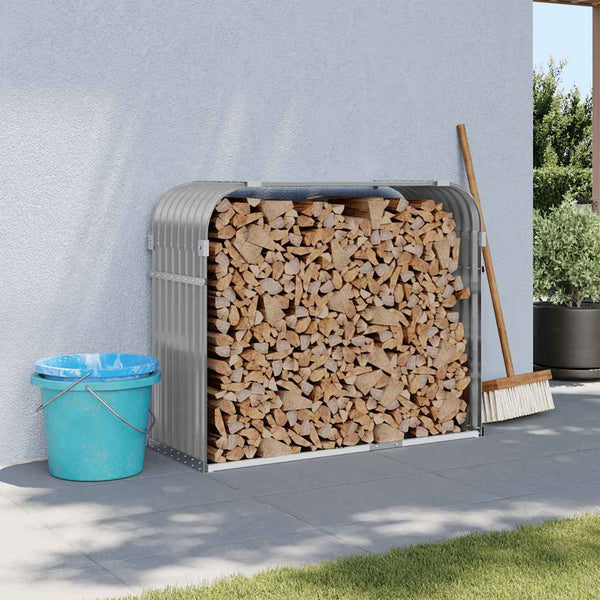 Kaminholzregal Hellgrau Verzinkt 120x100cm
