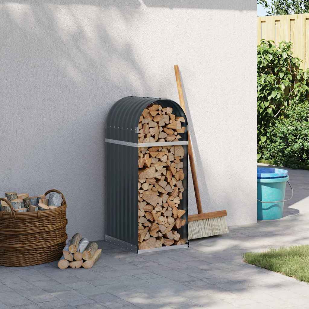 vidaXL Panier à bûches anthracite 40x45x100 cm Acier galvanisé