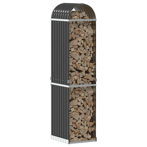 vidaXL Panier à bois Anthracite 40x45x170 cm Acier galvanisé