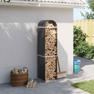 vidaXL Panier à bois Anthracite 40x45x170 cm Acier galvanisé