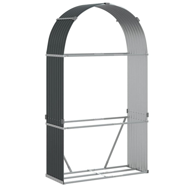Anthrazit Holzkorb aus Stahl 120x45x210cm