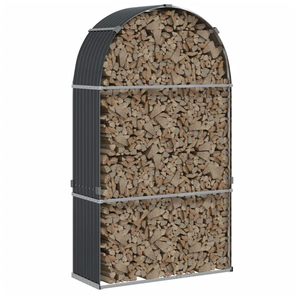 Anthrazit Holzkorb aus Stahl 120x45x210cm