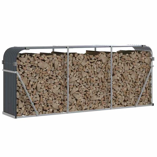 Anthrazit Holzkorb aus Stahl 234x45x100cm