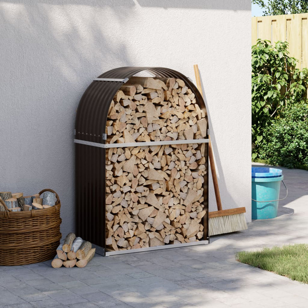 Kaminholzregal Braun Verzinkt 80x45x120cm