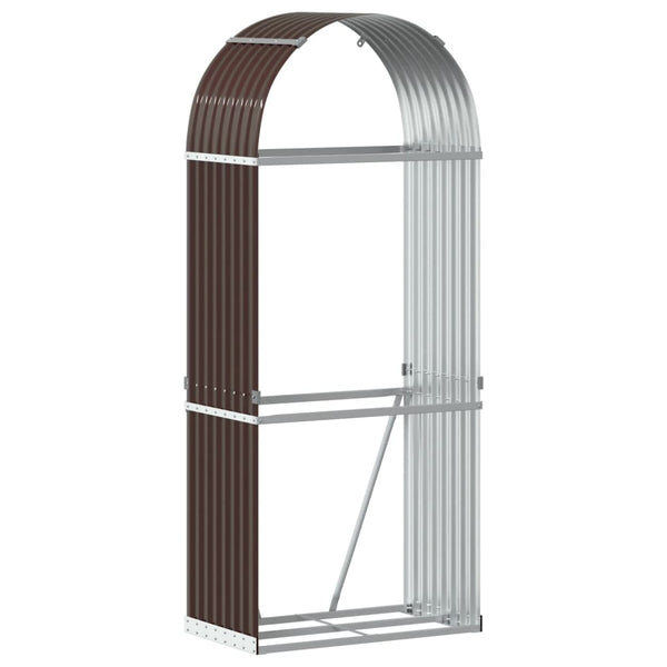 Kaminholzregal Braun Verzinkt 80x45x190cm
