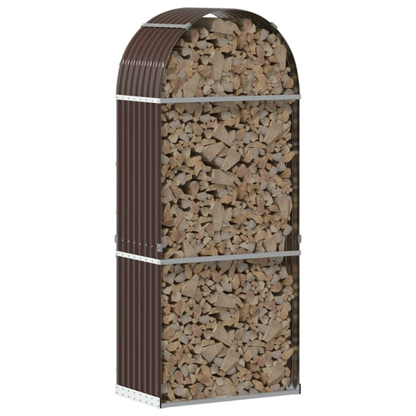 Kaminholzregal Braun Verzinkt 80x45x190cm