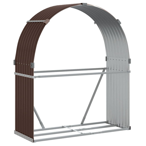 vidaXL Abri à bûches Marron 120x45x140 cm Acier Galvanisé