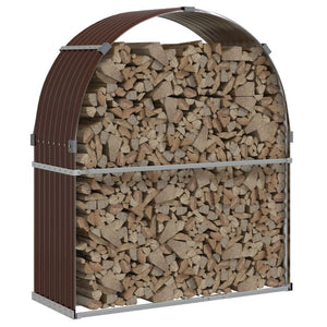 vidaXL Abri à bûches Marron 120x45x140 cm Acier Galvanisé