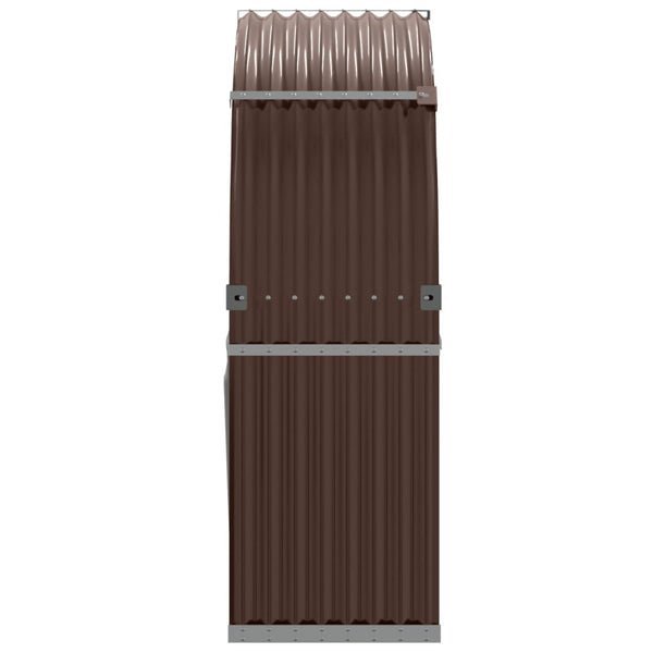 vidaXL Abri à bûches Marron 120x45x140 cm Acier Galvanisé