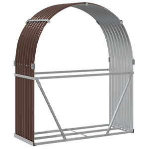 vidaXL Abri à bûches Marron 120x45x140 cm Acier Galvanisé