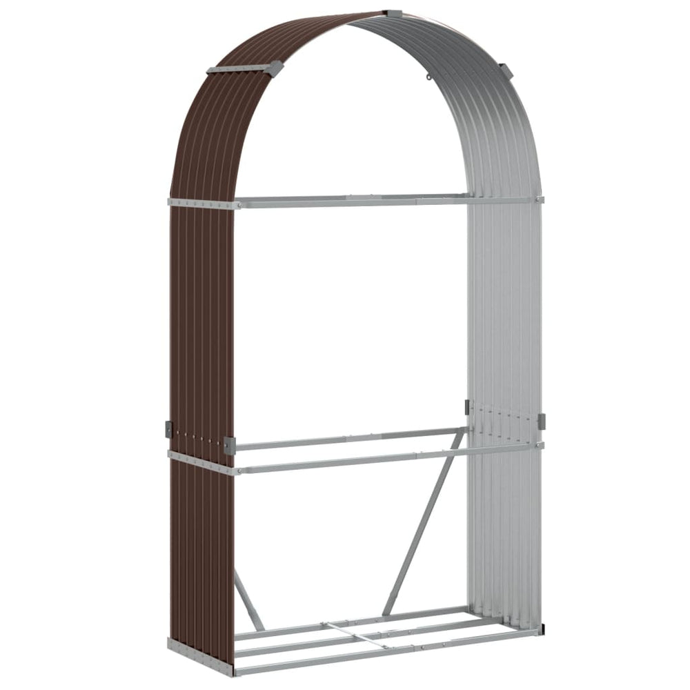Kaminholzregal Braun Verzinkt 120x45x210cm