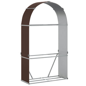 Kaminholzregal Braun Verzinkt 120x45x210cm