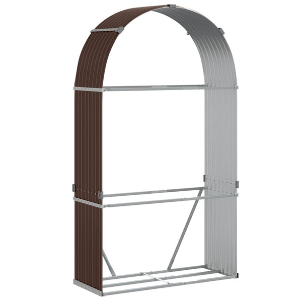 Kaminholzregal Braun Verzinkt 120x45x210cm