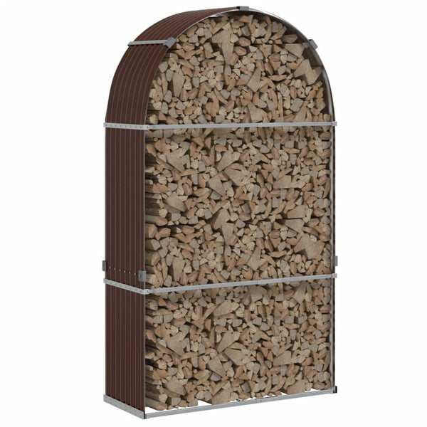 Kaminholzregal Braun Verzinkt 120x45x210cm