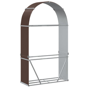 Kaminholzregal Braun Verzinkt 120x45x210cm