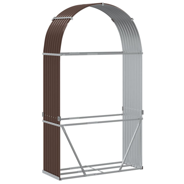 Kaminholzregal Braun Verzinkt 120x45x210cm