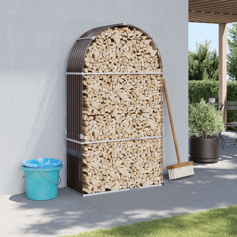 Kaminholzregal Braun Verzinkt 120x45x210cm