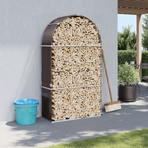 Kaminholzregal Braun Verzinkt 120x45x210cm