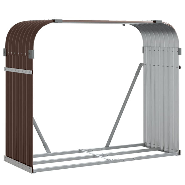 vidaXL Abri à bûches Marron 120x45x100 cm Acier galvanisé