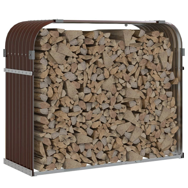 vidaXL Abri à bûches Marron 120x45x100 cm Acier galvanisé