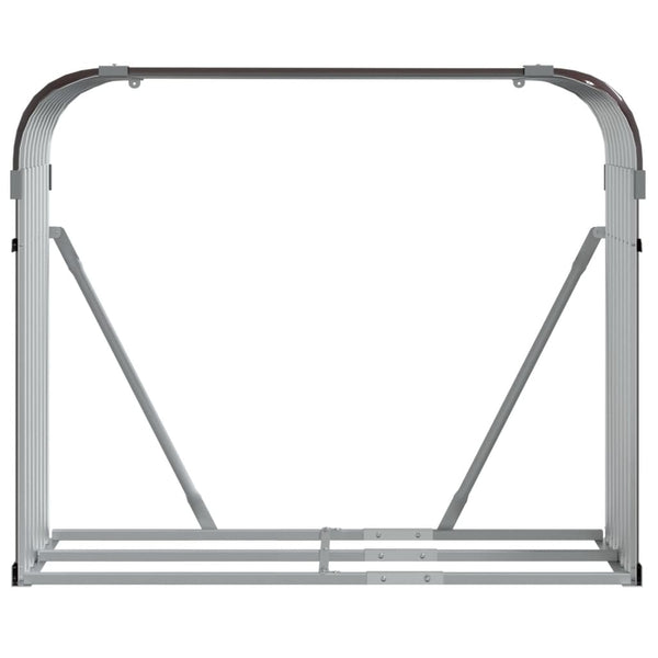 vidaXL Abri à bûches Marron 120x45x100 cm Acier galvanisé