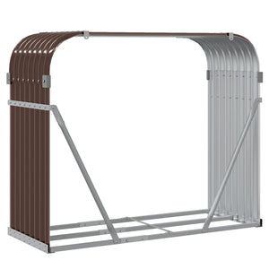 vidaXL Abri à bûches Marron 120x45x100 cm Acier galvanisé
