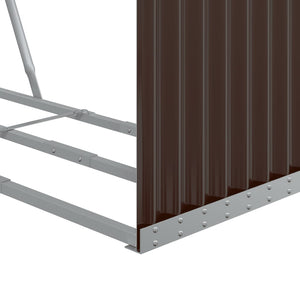 vidaXL Abri à bûches Marron 120x45x100 cm Acier galvanisé